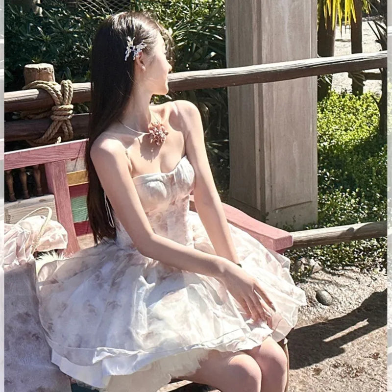 Women's off-Shoulder Tube Top Dress for Birthday Little
