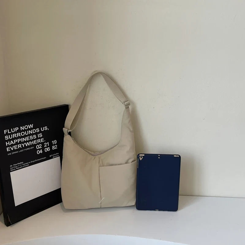 Vintage Simple Solid Shoulder Bags Casual All Match Travel Women's Handbags Trendy Streetwear Grunge Underarm Bag Y2k Aesthetic