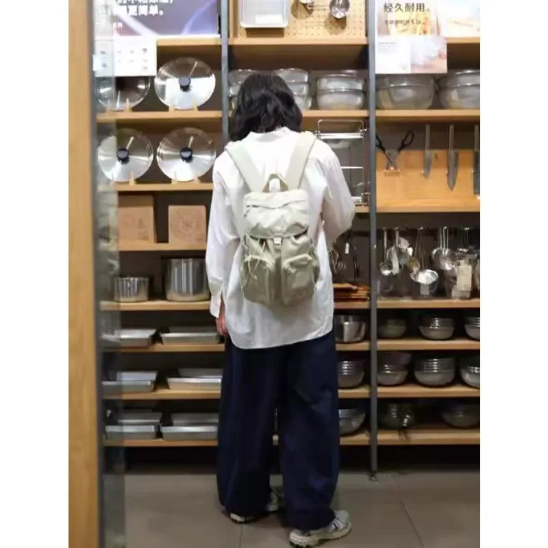 Y2k Fashion Backpack Women Large Capacity Simple Ultralight University School Bag Korean Casual Outdoor Camping Bag Female