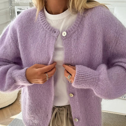 Women Casual Basic Cardigans Front Button Up Long Sleeve Knitwear Y2K Streetwear Solid Color Soft Knitted Sweater Tops Outerwear