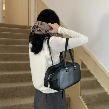 Soft PU Leather Shoulder Bags Women New Winter Fashion Retro Large Capacity Underarm Bag Trend Simple Tote Bag Handbags