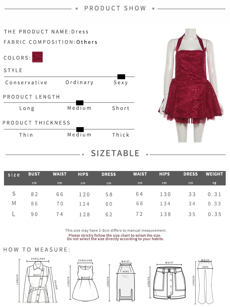Puss Jacquard Dress +Mesh Puffy Skirt Women Sexy Noble Bow Sequin Sleeveless Halter Backless Stretch Birthday Party Suits