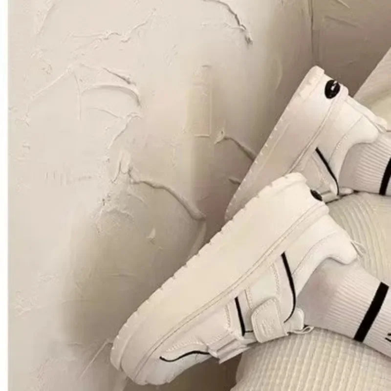 Little White Shoes Heightening Women's Shoes New Outdoor Sneakers Summer Leather Platform Casual Running Shoes Girl