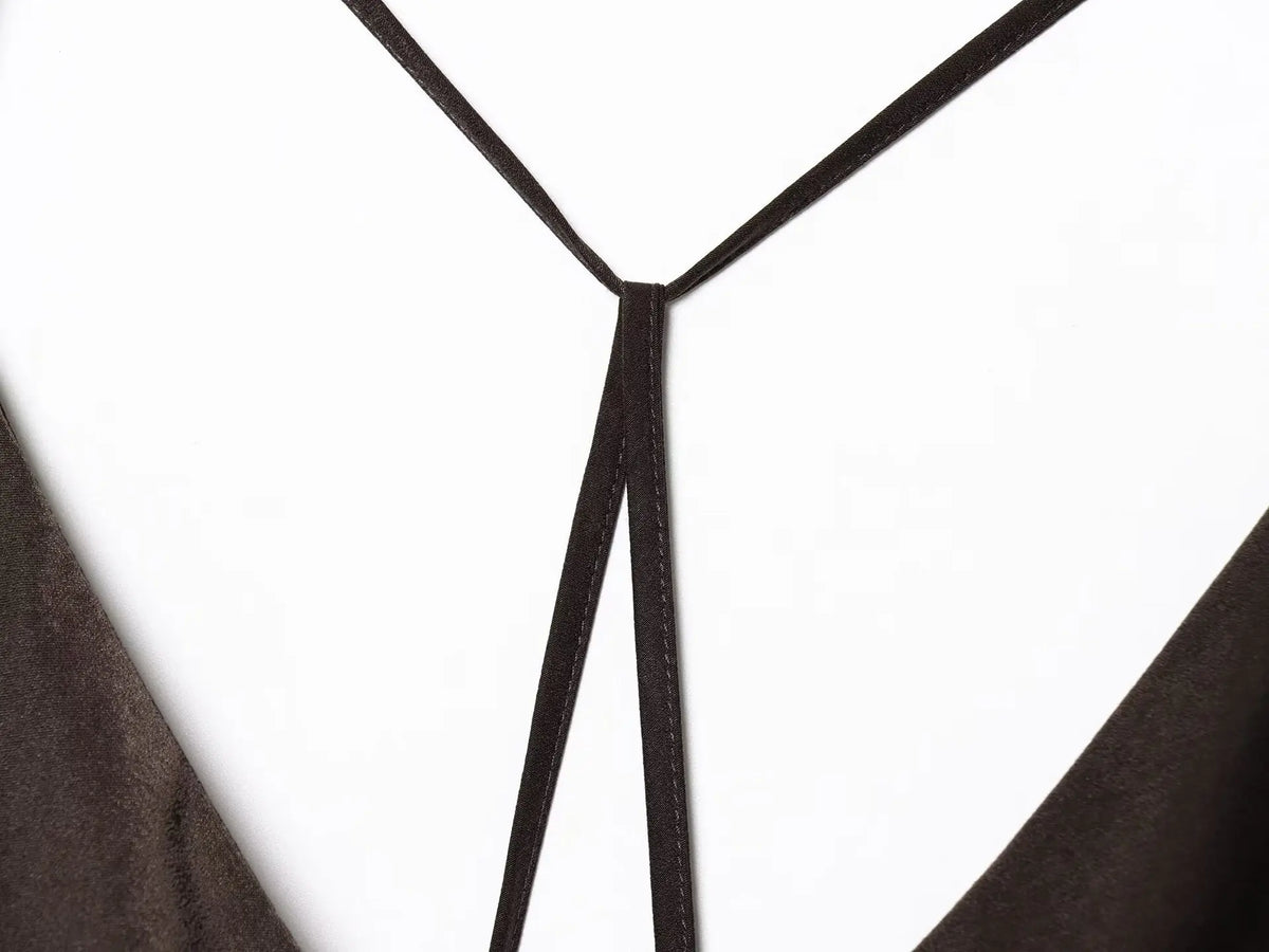 Women's Sexy Dyed Maxi Dress Spaghetti Strap Backless Slim Maxi Dress New Fashion Charming Pajamas Long Slim Dress