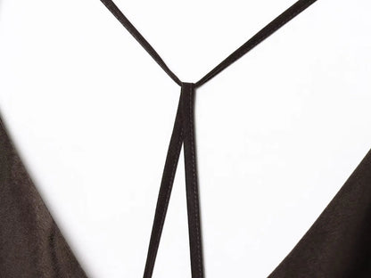 Women's Sexy Dyed Maxi Dress Spaghetti Strap Backless Slim Maxi Dress New Fashion Charming Pajamas Long Slim Dress