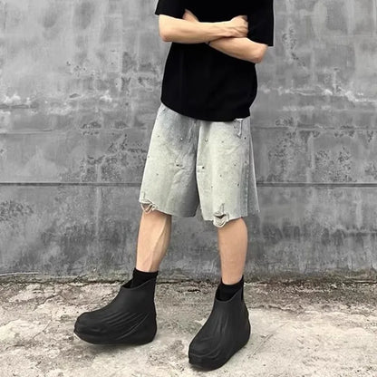 Diamond Studded Denim Shorts Men Women Trousers Summer Design Hip Hop Brushed Work Pants 2000s Baggy Jeans Y2k Streetwear
