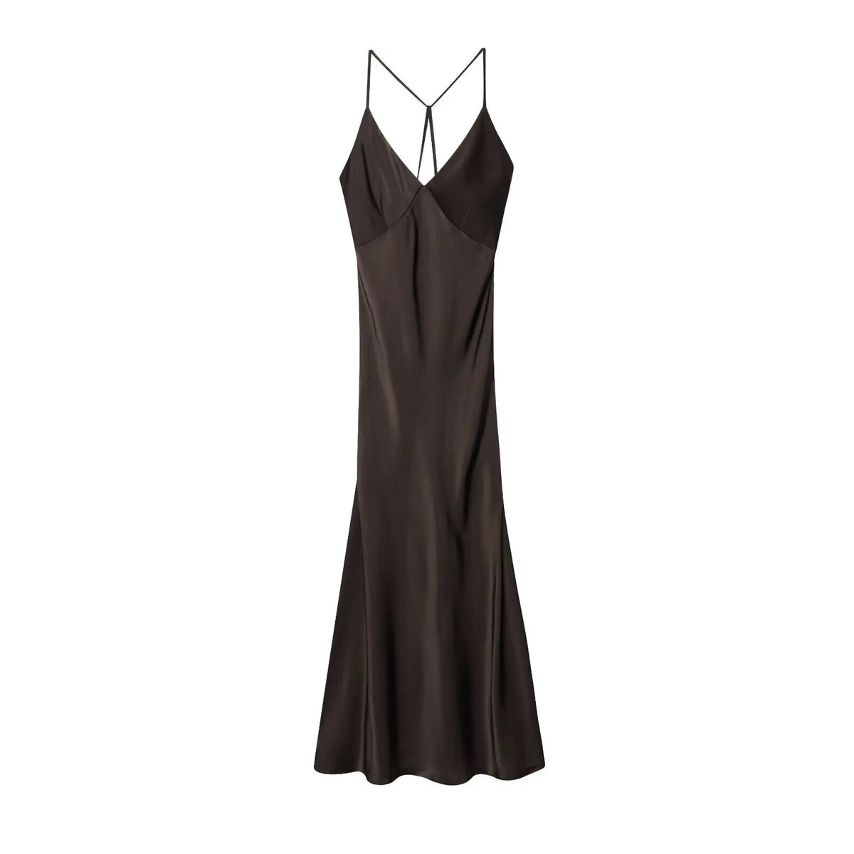 Women's Sexy Dyed Maxi Dress Spaghetti Strap Backless Slim Maxi Dress New Fashion Charming Pajamas Long Slim Dress