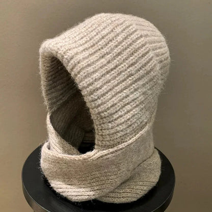 Knitted Beanies Cap For Men&Women Winter Warm Unisex Hooded Hat Neck Collar Scarf Cap Ski Beanie Cold Hats Balaclava Caps Bonnet