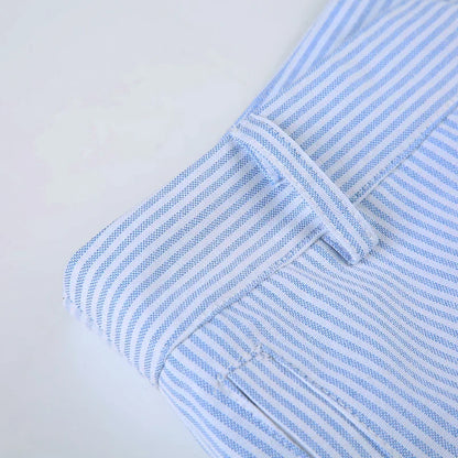 Roll-up Hem Striped Shorts Casual Basic Button-up High Waist Hot Pants Chic Elegant Slim-fitting Short Pants Streetwear