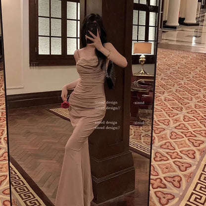 Mermaid Date Dress:Enchanting Ruffled Texture, Exquisitely Slimming Long Design, a Statement of Elegance for Grand Gala Evenings