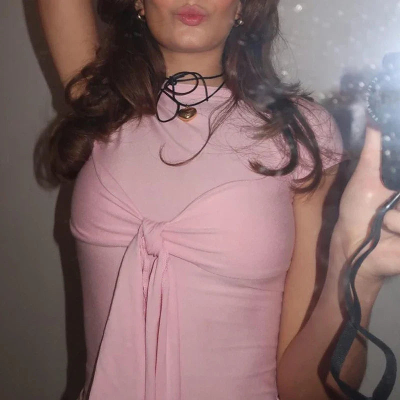 Corset O-Neck Bodycon Crop Top