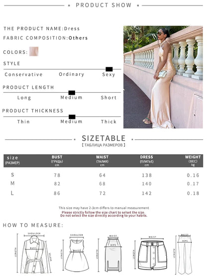 Sexy High Splits Long Dress Woman Silky Stain Halter Off Shoulder Backless Evening Party Ruched Elegant Skinny Vestidos