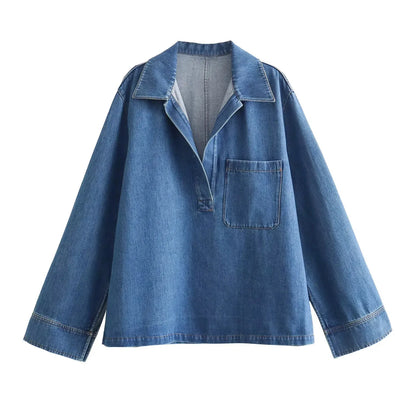 Denim Jacket Pants Set Outfits Women Autumn Winter Blue Pockets Loose 2 Pcs Set Casual Female Matching Set Retro