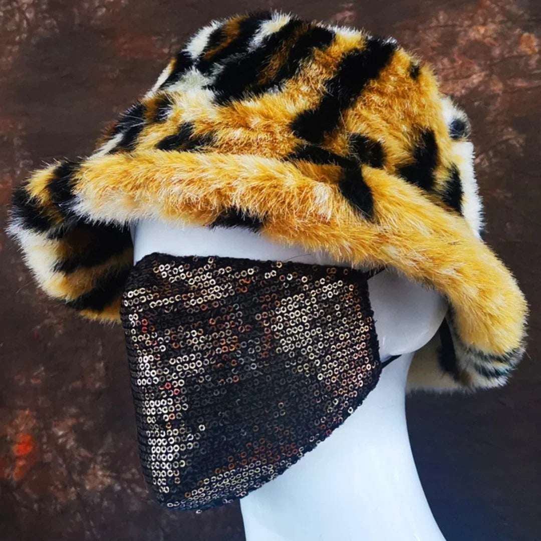 Winter 58-60cm XL Faux Fur Bucket Hat For Women Outdoor Warm Luxury Oversize Fisherman Hat Girl Trendy Party Long Fur Panama Cap