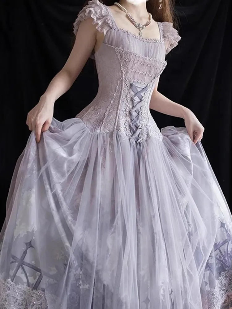 A gorgeous and cute birthday coming-of-age gift daily elegant dress with purple petals