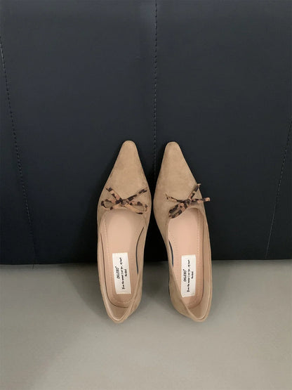 Pointed Toe Women Loafers New Arrivals Autumn Spring Dress Shoes Low Heeled Flats Bow Design Casual Slides Mules Shoes
