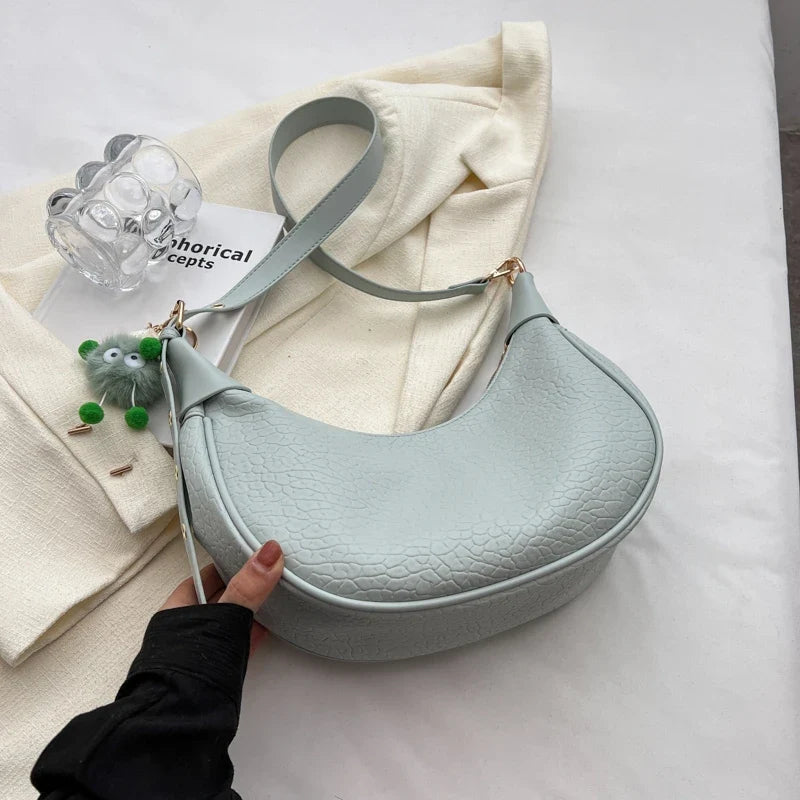 Silver PU Leather Shoulder Bags For Women 2024 Y2K Large Capacity Female Underarm Crossbody Bag Handbag Sac A Main