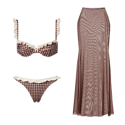 Sexy Underwire Bikini Ruffle Swimsuit Women Swimwear High Leg Two Piece Bathing Suit Beachwear Summer Biquini