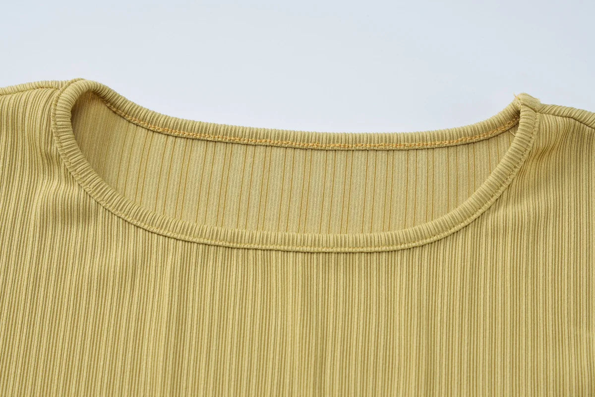 Rib Knit Crew Neck Long Sleeve Bodycon Maxi Dress