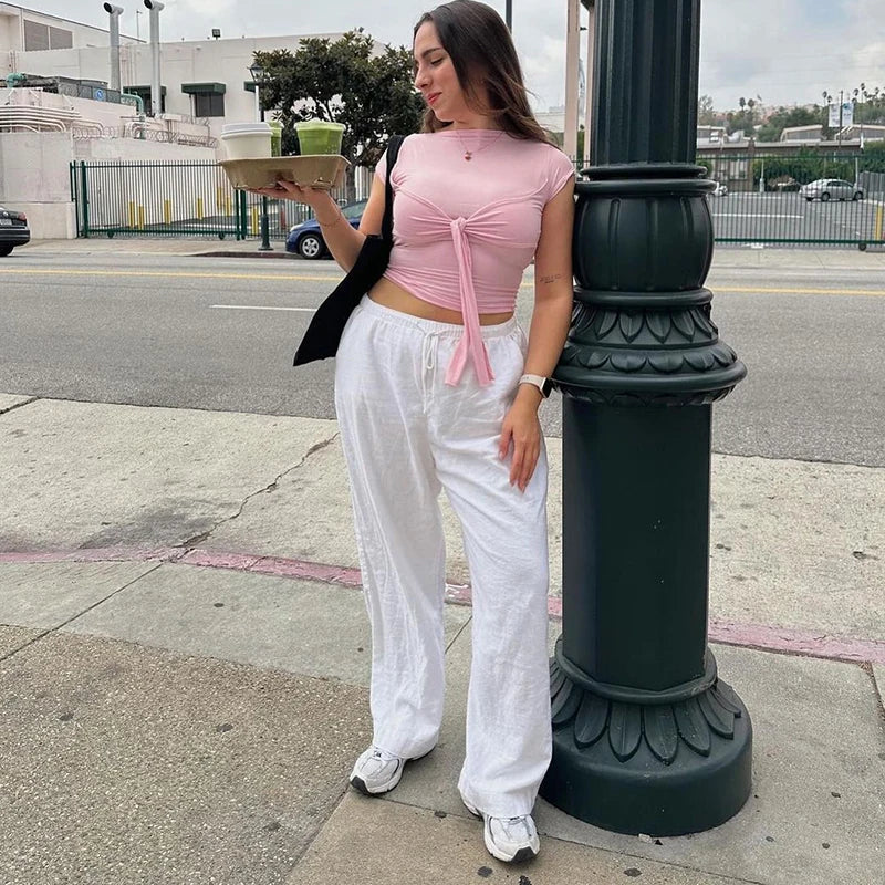Corset O-Neck Bodycon Crop Top