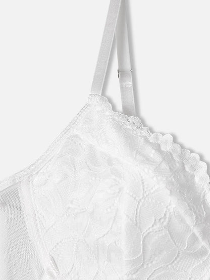2025 new lei sexy pure desire lace lace mesh sexy street slim thin backless jumpsuit