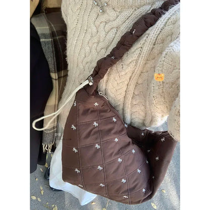Down Bag for Women New Korean Niche Nylon Versatile Crossbody Single Shoulder Underarm Hobos Bags