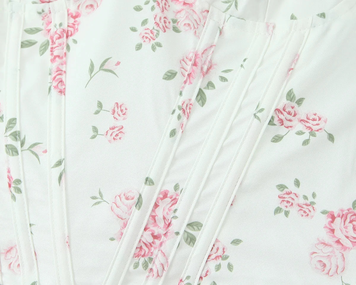 New 2025 Women Floral Print Elegant Sling Long Dress Sexy Thin Straps Hem Slit A-line Summer Holiday Dresses