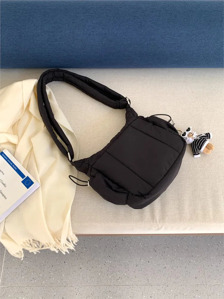 Fashion Casual Cloud Crossbody Bag Women Autumn Winter New Korean Cotton Clothing Bag Shoulder Bags Simple Trend Handbags