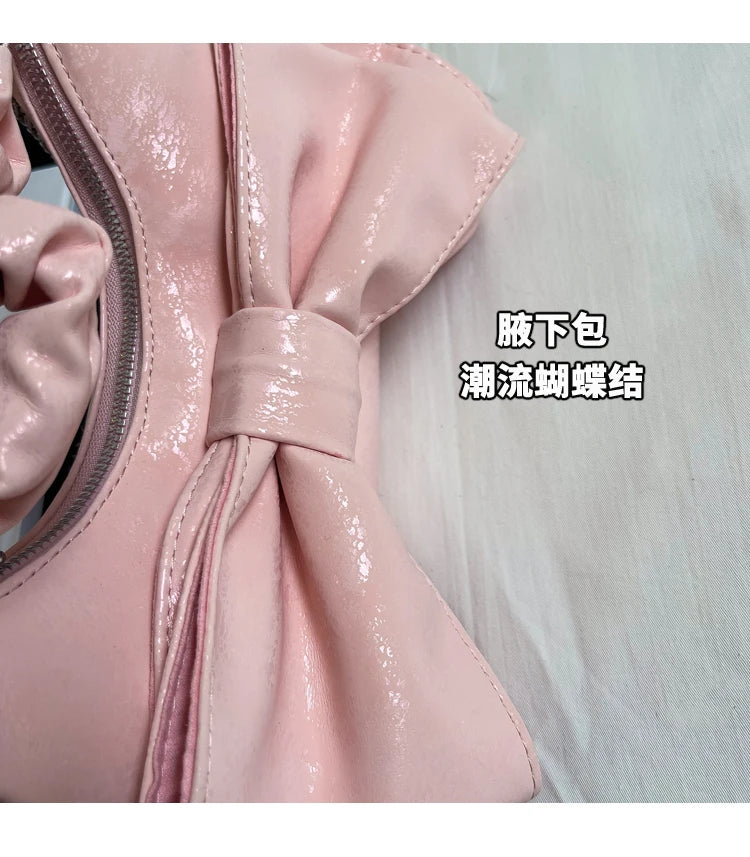 Bow Totes Hobos Shoulder Crossbody Bag for Women Casual Handbag and Purses 2024 New Trendy Design Messenger Bags