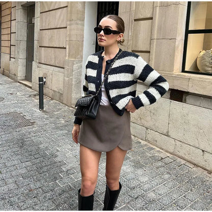 Leather Vintage Mini Skirt Women High Waist Straight Pants Zipper Skirts Female Autumn Chic Street All-match Solid Robe