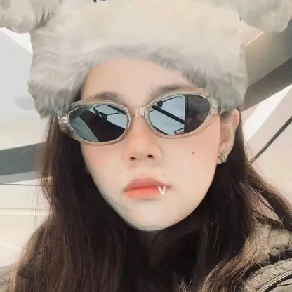 Fashion Oval Frame Sunglasses Personality Catwalk Small Frame Sunglasses Glasses Men's/Women's Universal UV400 Eyewear