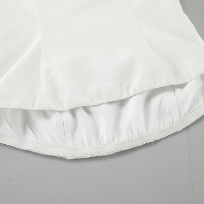 White Simple Wide Leg Pants Sets Women Summer New Off Shoulder Sleeveless Tube Tops Streetwear Fashion Casual Pants 2 Piece Set