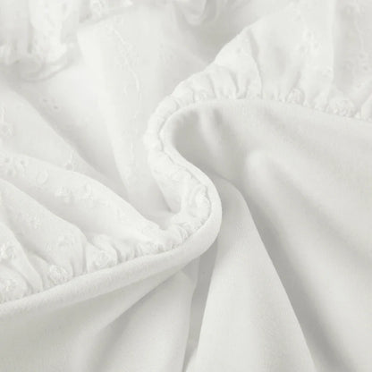 White Cute Layered Skirt Eyelet Embroidery Low Waisted Pleated Skirt Summer Vacation Sweet Style Hotty Miniskirt Y2K