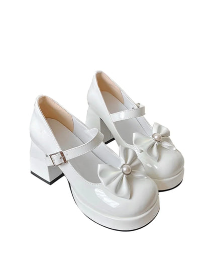 Sweet Original Lolita High Heels Japanese Cute Thick Sole Elevated Round Toe Lolita Medium Heels Lo Shoes Female