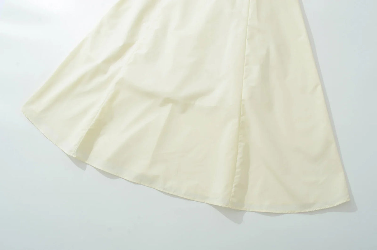 Sexy Solid color Slash Collar Corset Style Sling Dress Women Slim Waist A-Lined Swing Midi Long Dresses Summer Robe
