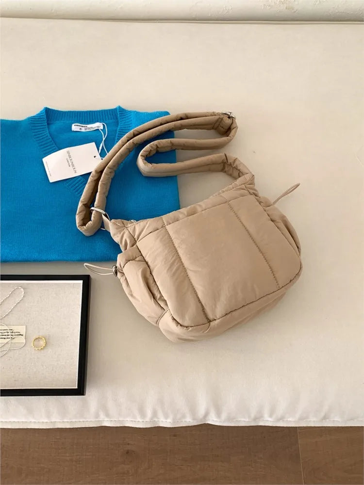 Fashion Casual Cloud Crossbody Bag Women Autumn Winter New Korean Cotton Clothing Bag Shoulder Bags Simple Trend Handbags