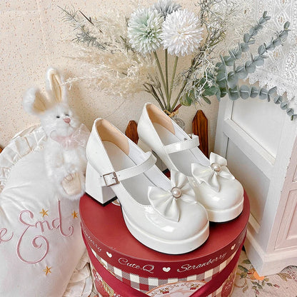 Sweet Original Lolita High Heels Japanese Cute Thick Sole Elevated Round Toe Lolita Medium Heels Lo Shoes Female