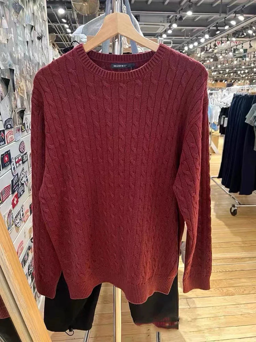 Vintage Loose Solid Sweater Women Autumn Thick Warm Cotton Preppy Style Streetwear Long Sleeve Pullover Top Harajuku Y2K Jumpers