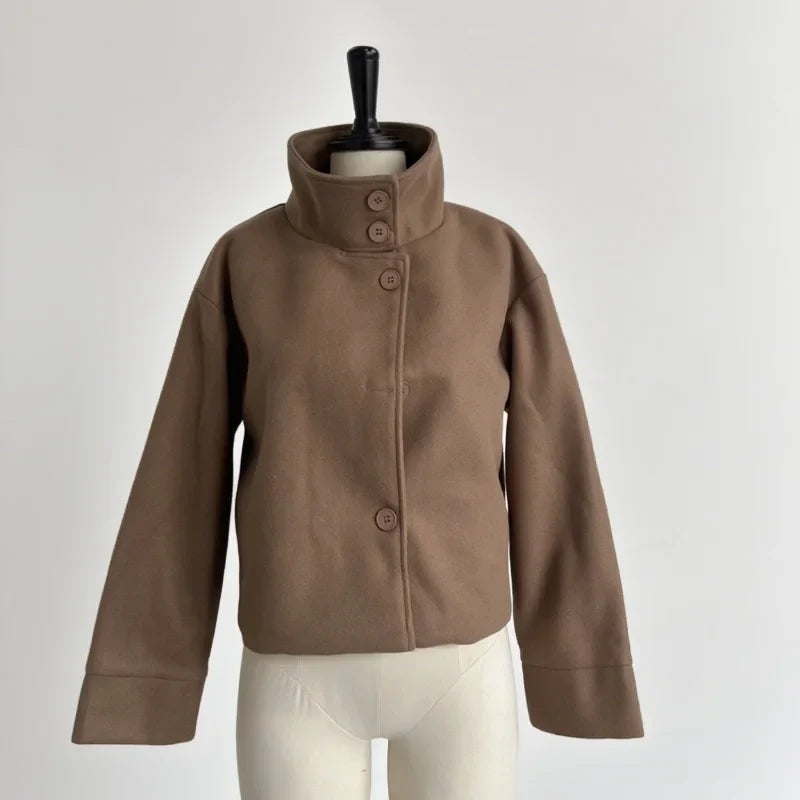 Stylish Versatile Jacket Stand-collar Women's Classic Casual Mature Elegant 2025 Autumn Coat Trend Edgy High-quality Street Wear