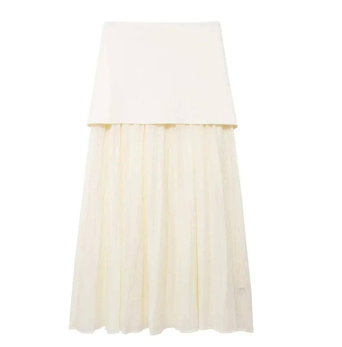 V-neck Knitted Button Sets Solid Sleeveless Vest Patchwork Pleat Gauze Skirt Suit Women 2024 New 2 Pieces Chic Outfit Streetwear