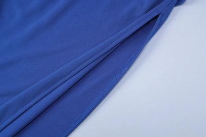 New Summer Women Dress Solid Color Halter Neck Sleeveless Backless Slim Ruched Side Split Elegant Party Long Dress