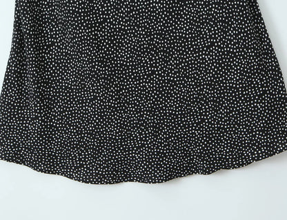 New 2026 Women Short Sleeve V Neck Elegant A-line Midi Summer Polka Dot Dresses Holiday Robe