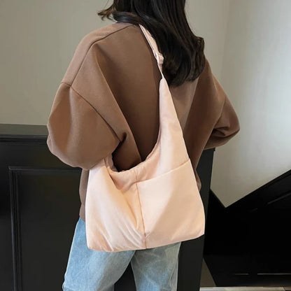 Vintage Simple Solid Shoulder Bags Casual All Match Travel Women's Handbags Trendy Streetwear Grunge Underarm Bag Y2k Aesthetic