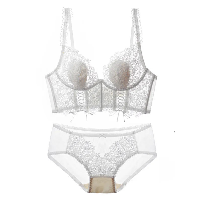 summer New Camisole Sexy Lace Brassiere Lingerie Sets Women bustier Bra Female Underwear Thin Bralette Y3760
