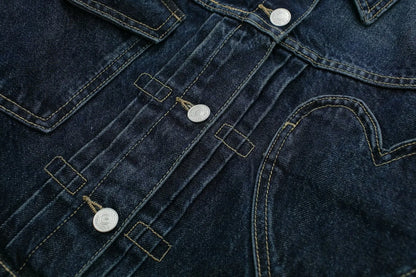 Women's New Plus Size Heart-shaped Pocket Denim Jacket Jacket for Women