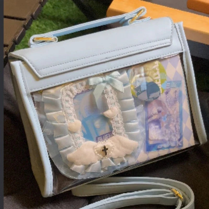 Sweet Y2k Aesthetic Kawaii Cute Shoulder Handbags Fashion Chic All Match Ita Bag Casual Transparent Luxury Design Crossbody Bags