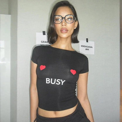 Tight Navel Printed Pullover Crop Top