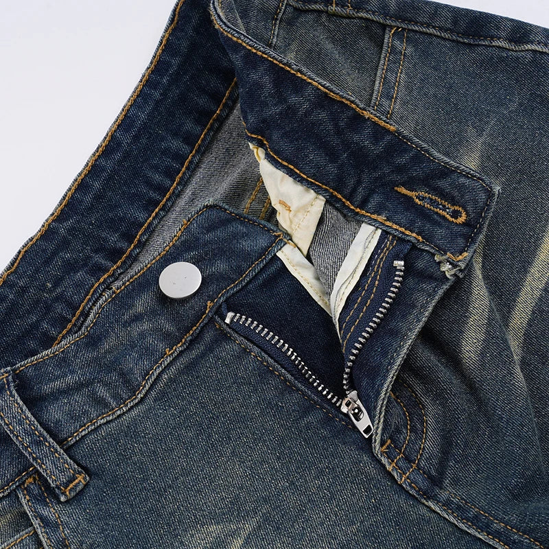 Y2k Low Rise Flared Jeans Woman Aesthetic 2000s Clothes Retro Casual Denim Trousers All Match Bottom Streetwear Pants