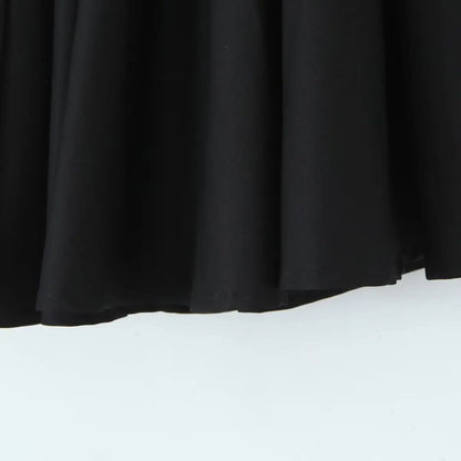 Lacing Up Bow Zipper Waist Asymmetrical A-lined Ruched Mini Skirt Skater Skirts sexy women black mini skirt