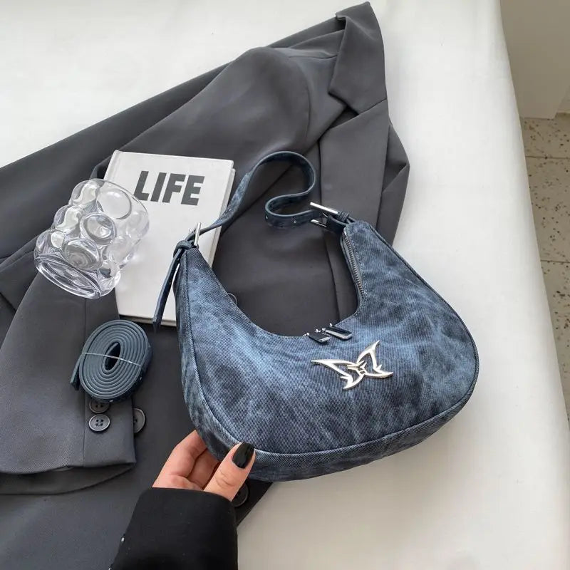 Elegant Women Underarm Top-handle Bag Single Shoulder Korean Crossbody Fashion New Niche Crescent Bags